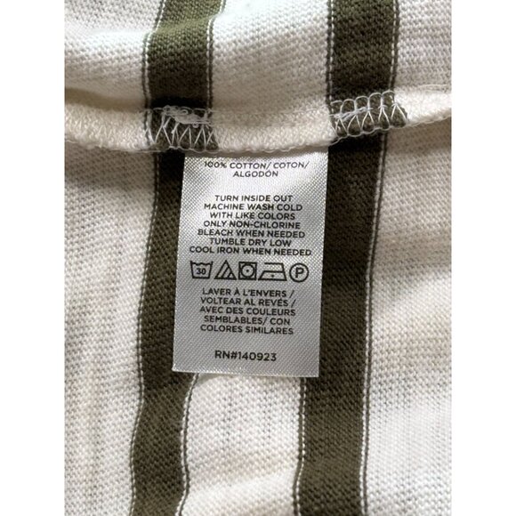 Striped Olive & White Long-Sleeve Knit Top By Loft In Size M - Picture 7 of 13